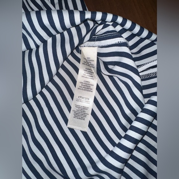 Chico’s, vertical black and white stripe blouse. Size 0. - Picture 4 of 8